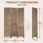 Paravent en bois FDW 3/4/6 panneaux de 1,75 m, séparateur de pièce, cloison de confidentialité avec lattes réglables, paravent polyvalent et élégant