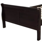 Lit plateforme Whisen Wood avec design traîneau, tête de lit, pied de lit et support à lattes robuste