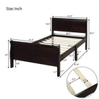 Lit plateforme Whisen Wood avec design traîneau, tête de lit, pied de lit et support à lattes robuste