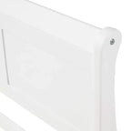 Lit plateforme Whisen Wood avec design traîneau, tête de lit, pied de lit et support à lattes robuste