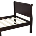 Lit plateforme Whisen Wood avec design traîneau, tête de lit, pied de lit et support à lattes robuste