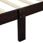 Lit plateforme Whisen Wood avec design traîneau, tête de lit, pied de lit et support à lattes robuste