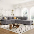 L-shaped Padded Modular Sofa with Storage Space, USB Ports, and Cup Holders on the Armrests, Suitable for Living Rooms, Offices, and Apartments.