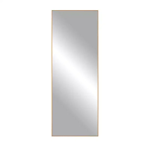 Miroir rectangulaire intégral doré à cadre fin en aluminium avec support