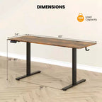 Bureau assis-debout électrique réglable en hauteur Costway 63 x 24 pouces naturel/marron/blanc
