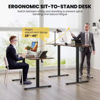 Bureau assis-debout électrique réglable en hauteur Costway 63 x 24 pouces naturel/marron/blanc