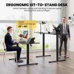 Bureau assis-debout électrique réglable en hauteur Costway 63 x 24 pouces naturel/marron/blanc