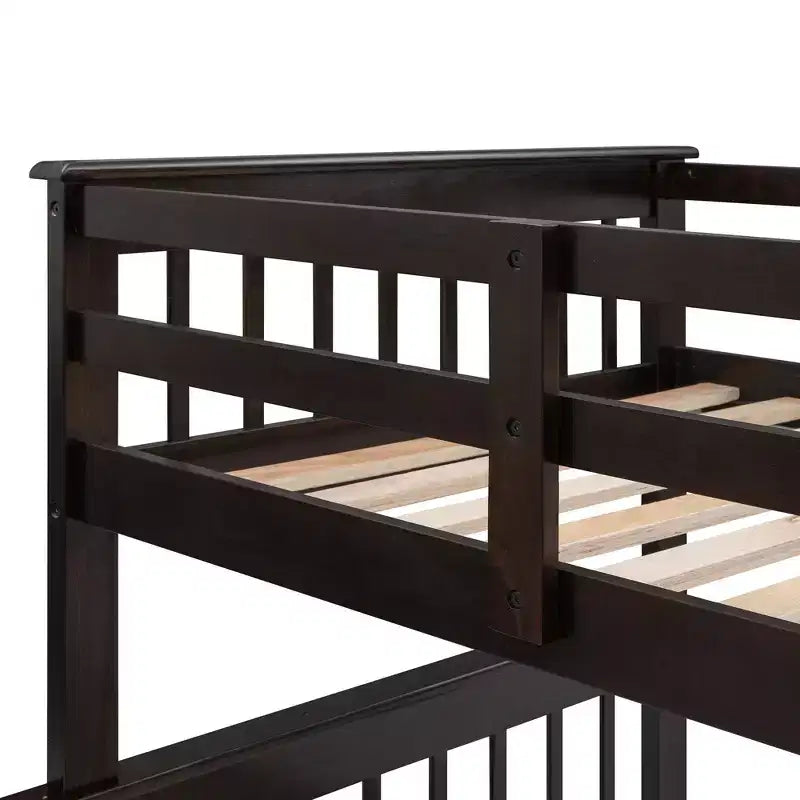Lit superposé Whisen avec escalier, tiroir, rangement et barrière de sécurité