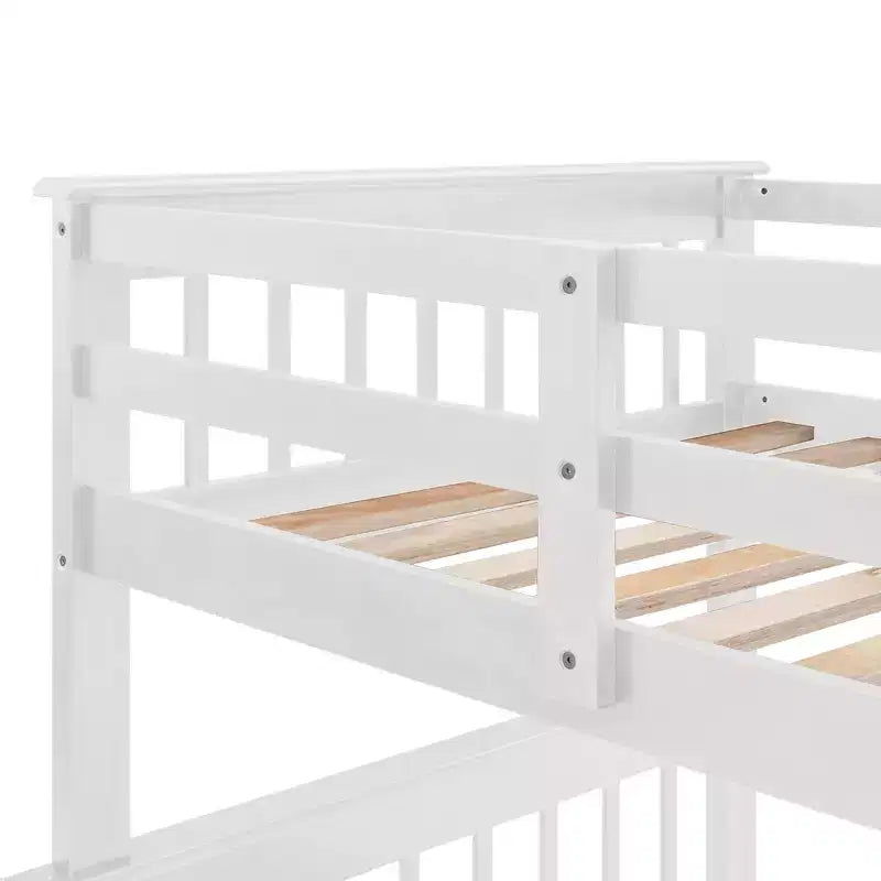 Lit superposé Whisen avec escalier, tiroir, rangement et barrière de sécurité