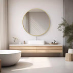 30 InchCircular Wall Mirror, Hanging Mirror for Above Sink, Bathroom Hanging Mirror