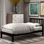 Whisen Minimalistic Twin Size Wood Platform Bed with Headboard/Wood Slat Support