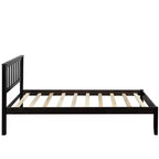Lit plateforme minimaliste en bois double Whisen avec tête de lit/support à lattes en bois
