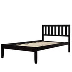 Lit plateforme minimaliste en bois double Whisen avec tête de lit/support à lattes en bois