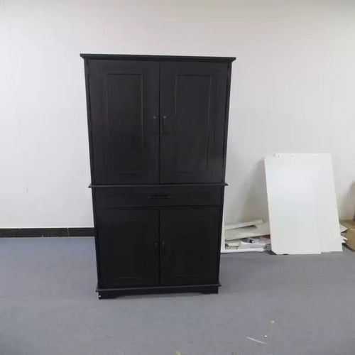72 Armoire de rangement alimentaire pratique pour cuisine, salle à manger, salon, armoire autonome avec 4 portes, tiroirs, 4 étagères