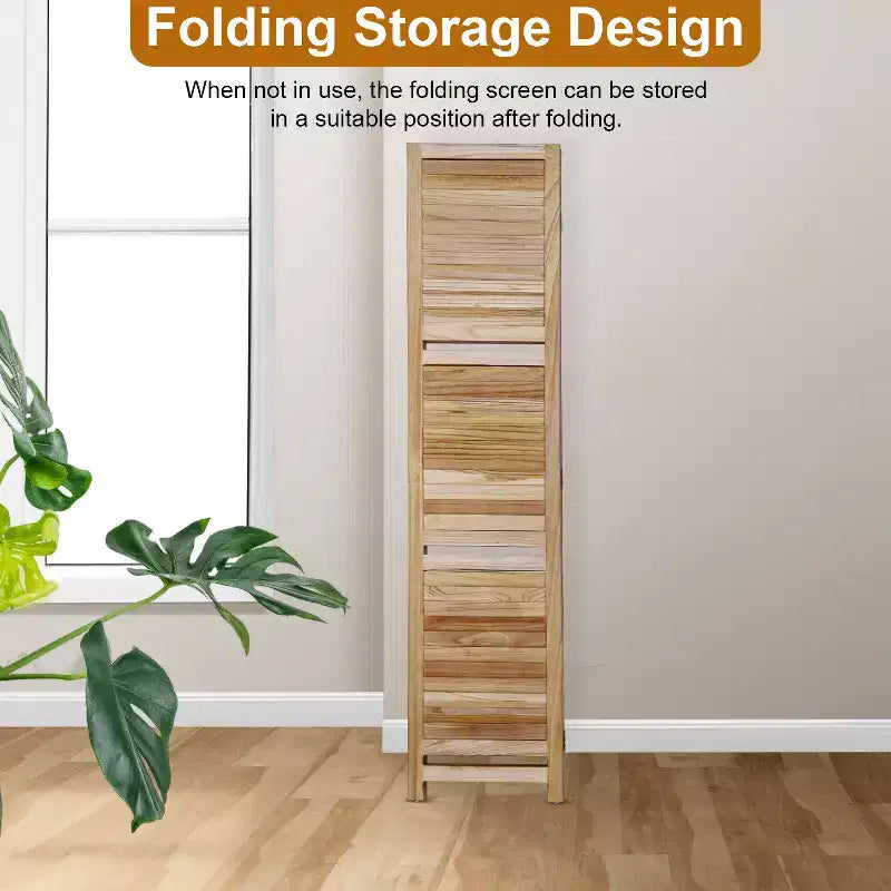 FDW Paravent 4 Panneaux Pliant en Bois pour l'Intimité avec 3 Étagères Ingénieuses Séparateur Portable pour Bureau à Domicile ou Salon