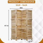 FDW Paravent 4 Panneaux Pliant en Bois pour l'Intimité avec 3 Étagères Ingénieuses Séparateur Portable pour Bureau à Domicile ou Salon