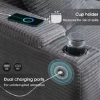 GDFStudio Daniel 106 Canapé d'angle modulable en velours côtelé avec accoudoirs de rangement et porte-gobelets