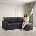 Canapé d'angle réversible Home Imports Emporium avec couchage, canapé convertible avec méridienne de rangement, design peu encombrant pour salons modernes