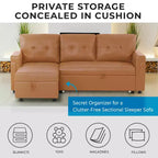 Canapé d'angle réversible Home Imports Emporium avec couchage, canapé convertible avec méridienne de rangement, design peu encombrant pour salons modernes