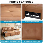 Canapé d'angle réversible Home Imports Emporium avec couchage, canapé convertible avec méridienne de rangement, design peu encombrant pour salons modernes