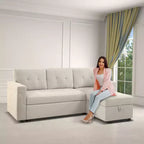 Canapé d'angle réversible Home Imports Emporium avec couchage, canapé convertible avec méridienne de rangement, design peu encombrant pour salons modernes