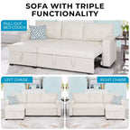 Canapé d'angle réversible Home Imports Emporium avec couchage, canapé convertible avec méridienne de rangement, design peu encombrant pour salons modernes