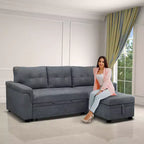 Canapé d'angle réversible Home Imports Emporium avec couchage, canapé convertible avec méridienne de rangement, design peu encombrant pour salons modernes