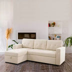 Canapé d'angle réversible Home Imports Emporium avec couchage, canapé convertible avec méridienne de rangement, design peu encombrant pour salons modernes
