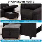 Canapé d'angle réversible Home Imports Emporium avec couchage, canapé convertible avec méridienne de rangement, design peu encombrant pour salons modernes