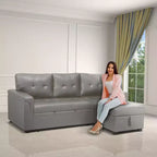Canapé d'angle réversible Home Imports Emporium avec couchage, canapé convertible avec méridienne de rangement, design peu encombrant pour salons modernes