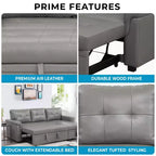 Canapé d'angle réversible Home Imports Emporium avec couchage, canapé convertible avec méridienne de rangement, design peu encombrant pour salons modernes