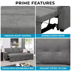 Canapé d'angle réversible Home Imports Emporium avec couchage, canapé convertible avec méridienne de rangement, design peu encombrant pour salons modernes