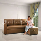 Canapé d'angle réversible Home Imports Emporium avec couchage, canapé convertible avec méridienne de rangement, design peu encombrant pour salons modernes