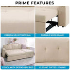 Canapé d'angle réversible Home Imports Emporium avec couchage, canapé convertible avec méridienne de rangement, design peu encombrant pour salons modernes