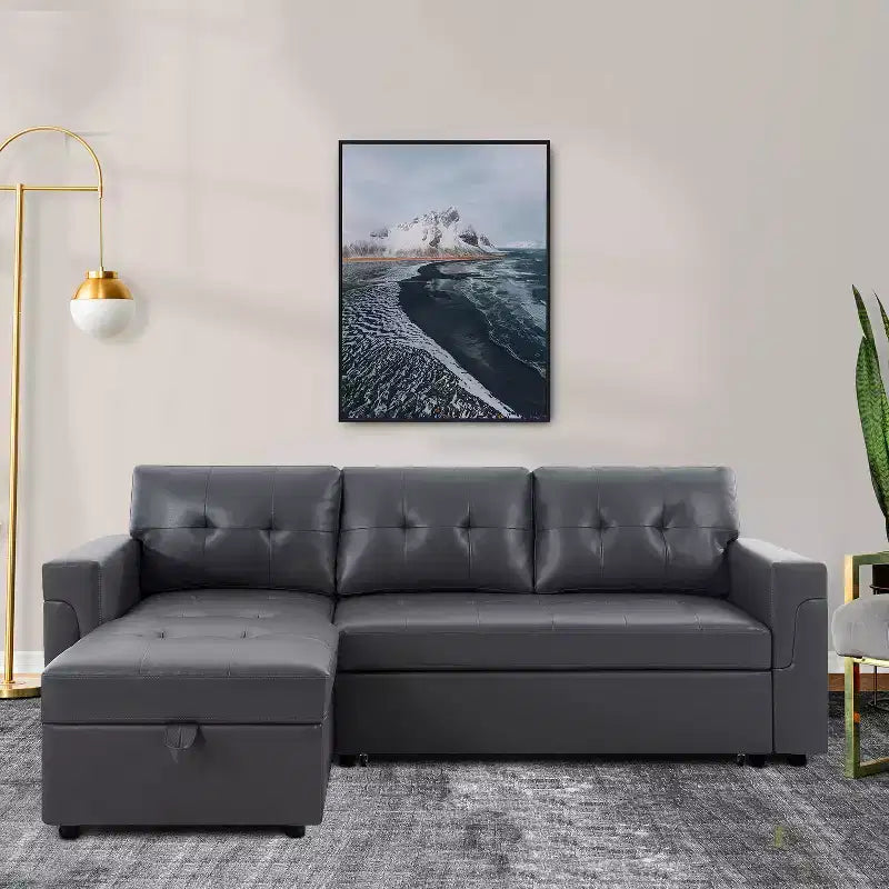 Canapé d'angle réversible Home Imports Emporium avec couchage, canapé convertible avec méridienne de rangement, design peu encombrant pour salons modernes