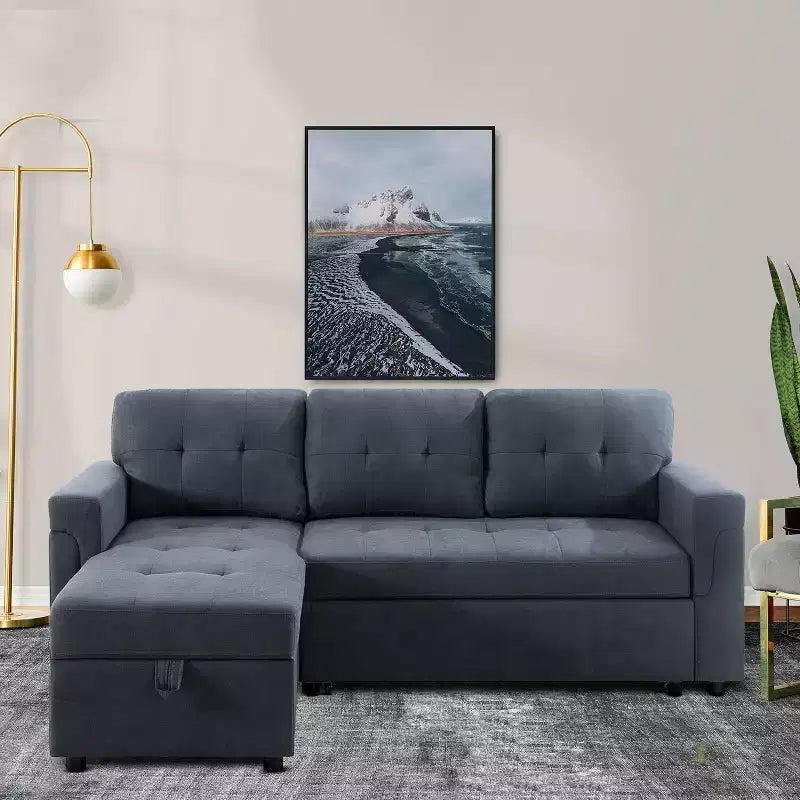 Canapé d'angle réversible Home Imports Emporium avec couchage, canapé convertible avec méridienne de rangement, design peu encombrant pour salons modernes