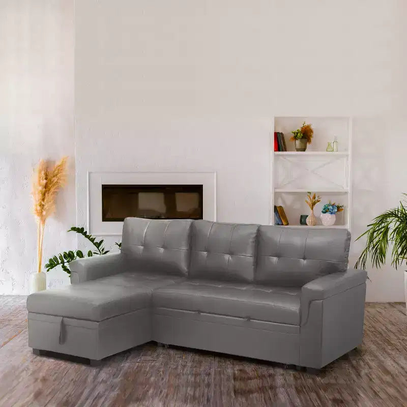 Canapé d'angle réversible Home Imports Emporium avec couchage, canapé convertible avec méridienne de rangement, design peu encombrant pour salons modernes