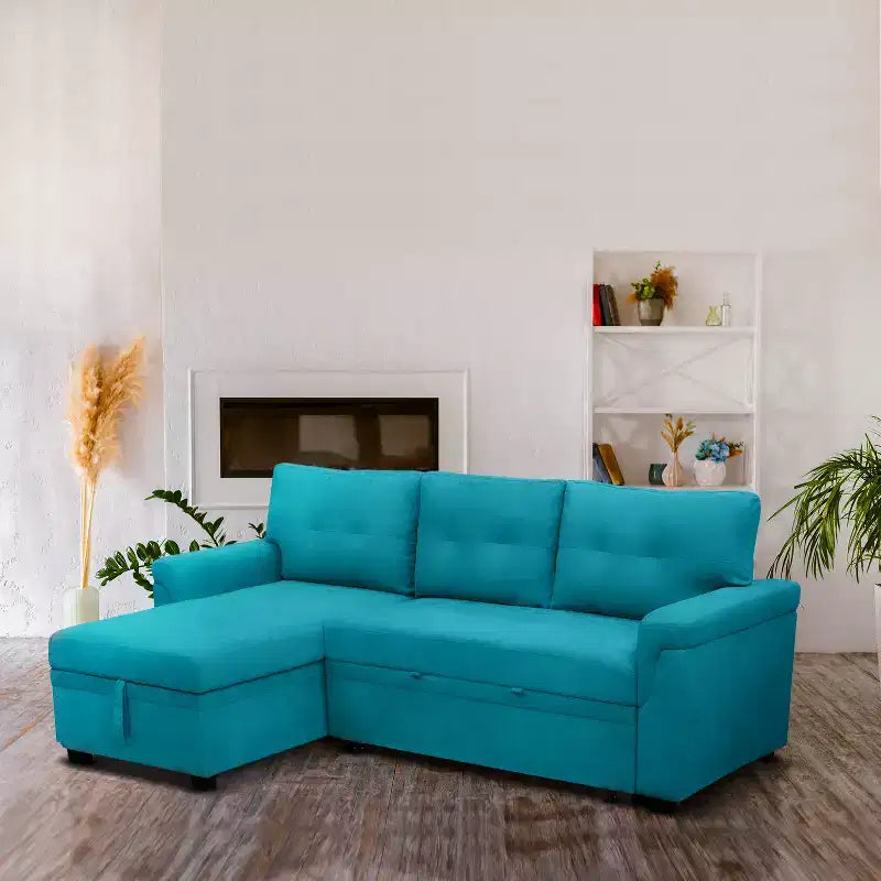Canapé d'angle réversible Home Imports Emporium avec couchage, canapé convertible avec méridienne de rangement, design peu encombrant pour salons modernes