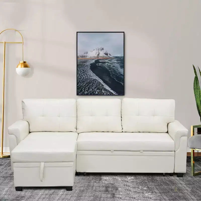 Canapé d'angle réversible Home Imports Emporium avec couchage, canapé convertible avec méridienne de rangement, design peu encombrant pour salons modernes