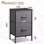 Tables de chevet lot de 2, commode 2 tiroirs pour chambre à coucher, table d'appoint pour chambre à coucher, dortoir universitaire