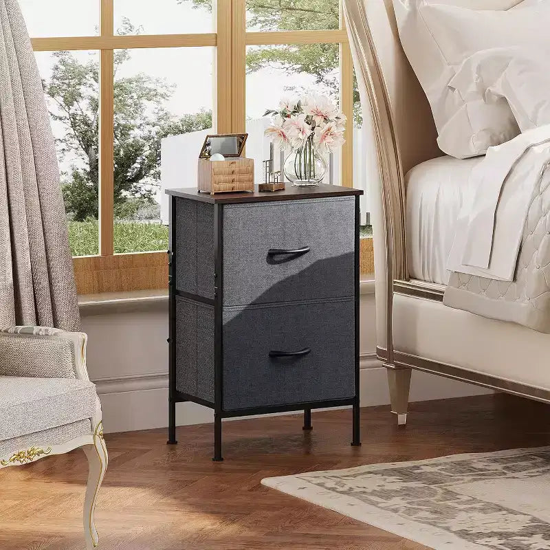 Tables de chevet lot de 2, commode 2 tiroirs pour chambre à coucher, table d'appoint pour chambre à coucher, dortoir universitaire