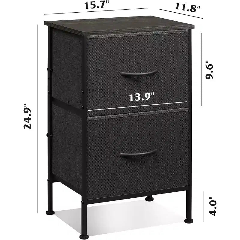 Tables de chevet lot de 2, commode 2 tiroirs pour chambre à coucher, table d'appoint pour chambre à coucher, dortoir universitaire