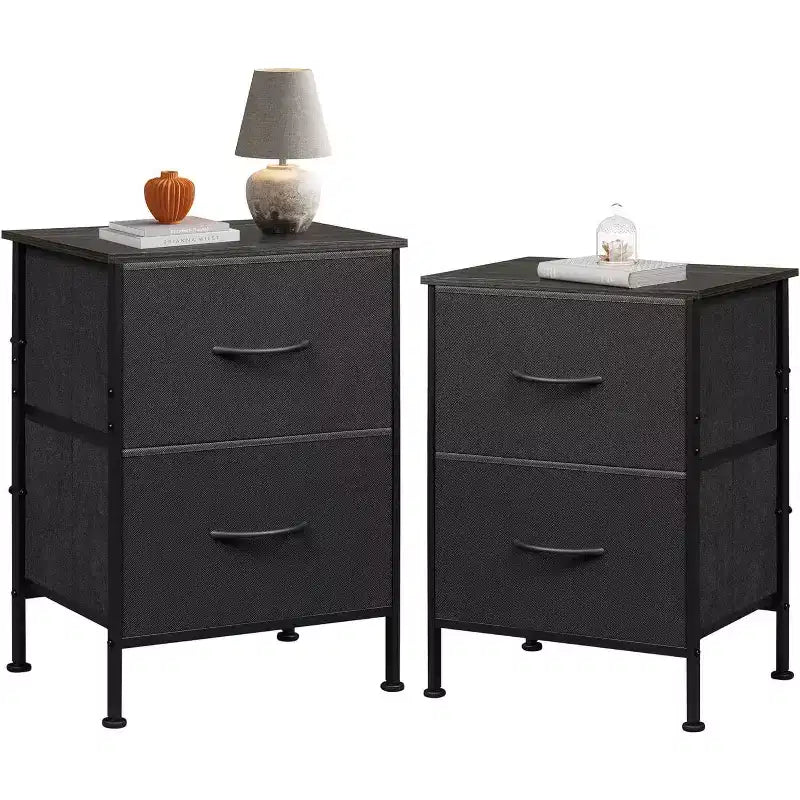Tables de chevet lot de 2, commode 2 tiroirs pour chambre à coucher, table d'appoint pour chambre à coucher, dortoir universitaire
