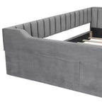 Lit de repos Whisen Upholstery avec pochette de rangement latérale, facile à assembler