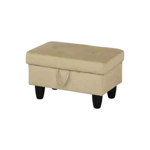 AndMakers Pouf de rangement rectangulaire en flanelle de polyester de 28,5 po de largeur