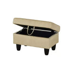 AndMakers Pouf de rangement rectangulaire en flanelle de polyester de 28,5 po de largeur