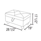 AndMakers Pouf de rangement rectangulaire en flanelle de polyester de 28,5 po de largeur