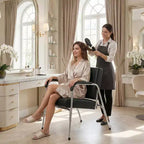 FDW Nouveau Fauteuil de Lavage Moderne Inclinable Automatique Noir pour Salon de Coiffure et Spa