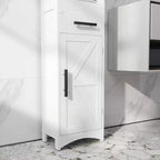 Meuble de rangement étroit HOMCOM pour salle de bain style ferme avec tiroir encastré, armoire de rangement haute et mince avec porte coulissante
