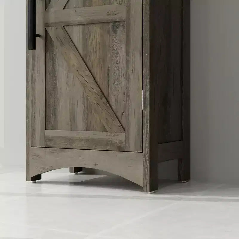 Meuble de rangement étroit HOMCOM pour salle de bain style ferme avec tiroir encastré, armoire de rangement haute et mince avec porte coulissante